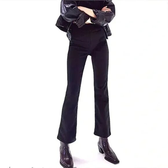 013 Free People In My Feelings Cropped Slim Flare Velvet...